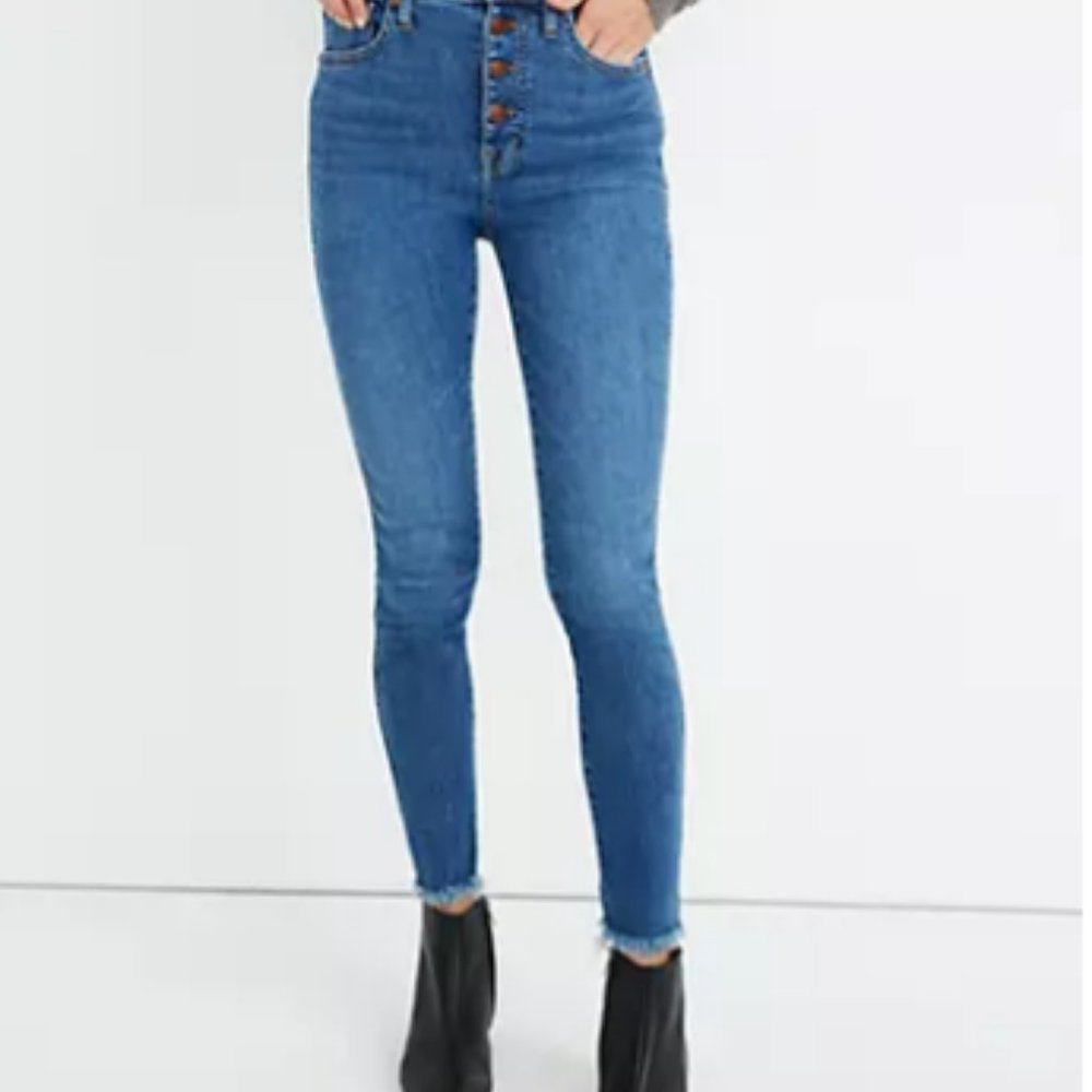 Madewell 10" High-Rise Skinny Jeans in Mackey Wash